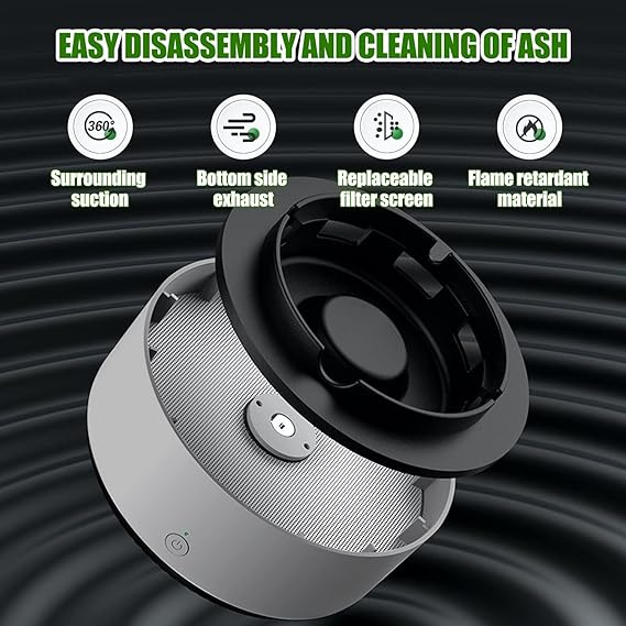 2-in-1 Air Purifier Quiet Ashtray, Ashtray Multifunction Electronic Smokeless Car Ashtray - Image 2