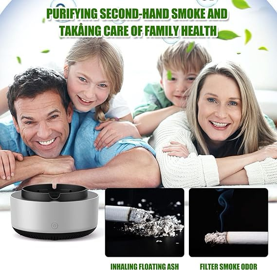 2-in-1 Air Purifier Quiet Ashtray, Ashtray Multifunction Electronic Smokeless Car Ashtray - Image 3