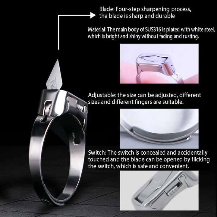 Stainless Steel Self-defense Ring With Hidden Blade – Adjustable Mini Knife Ring For Personal Safety – Wearable Concealed Protection Tool For Men & Women - Image 5